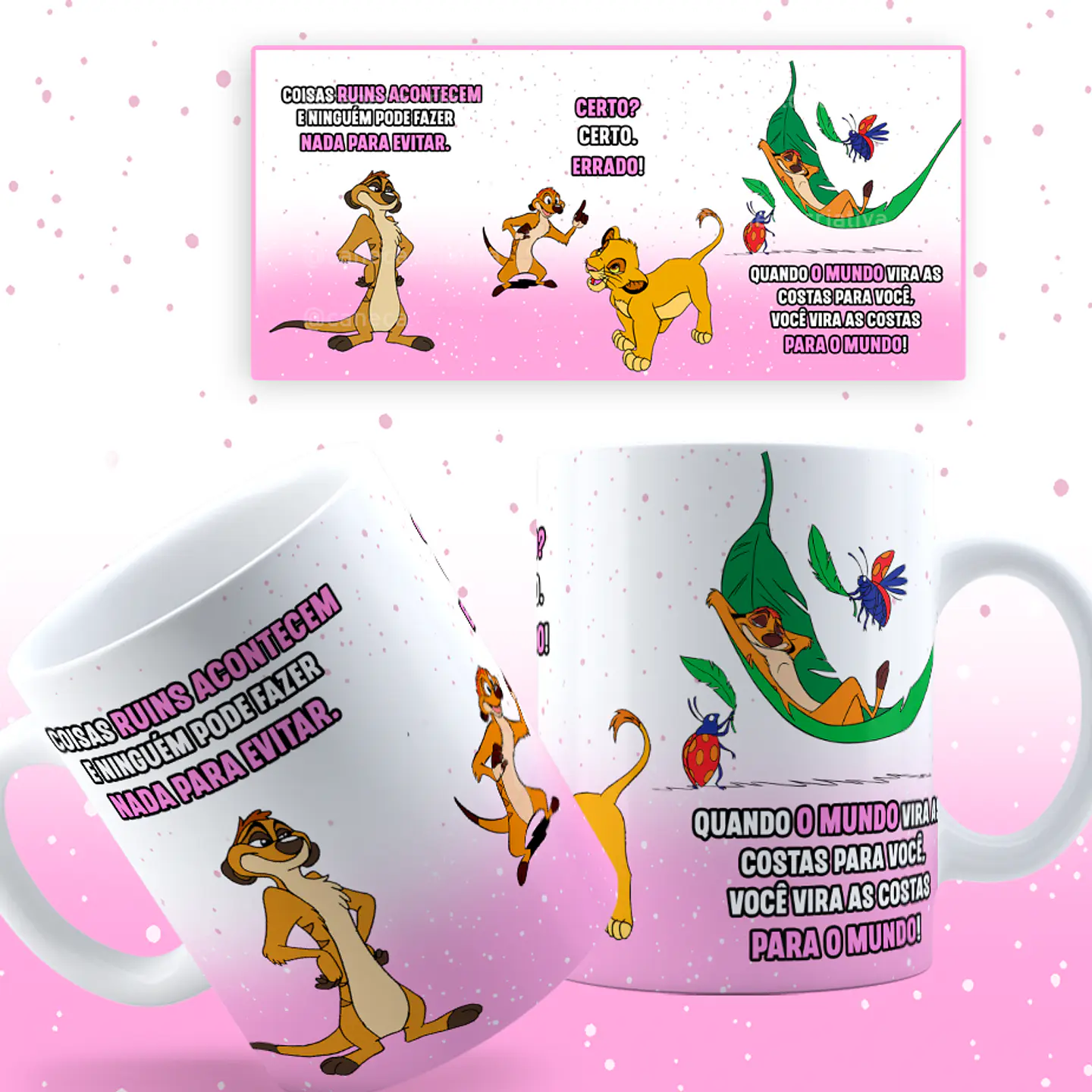 6 Artes Caneca Rei Leão Timão e Pumba Arquivos Png 7