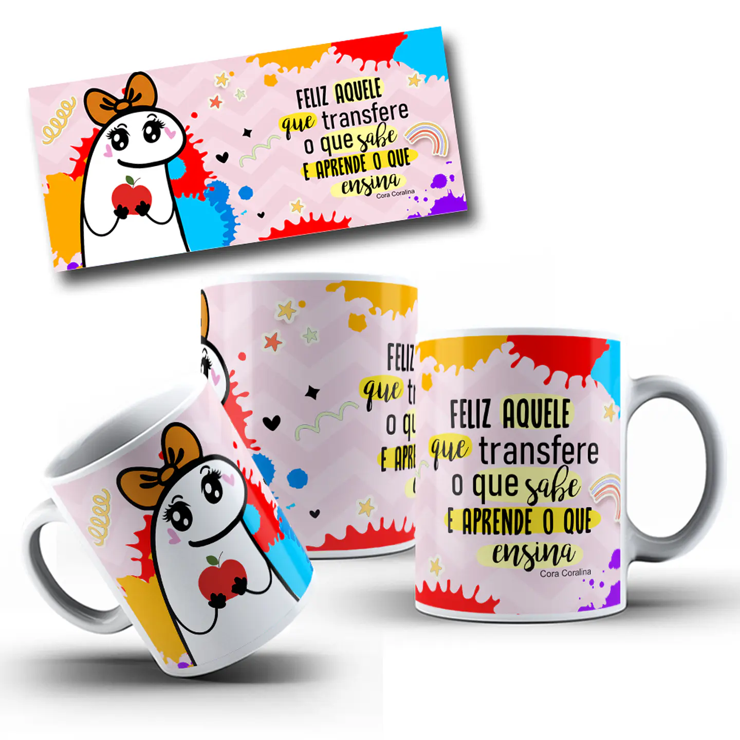 5 Artes Caneca Flork Dia dos Professores em CorelDraw  4