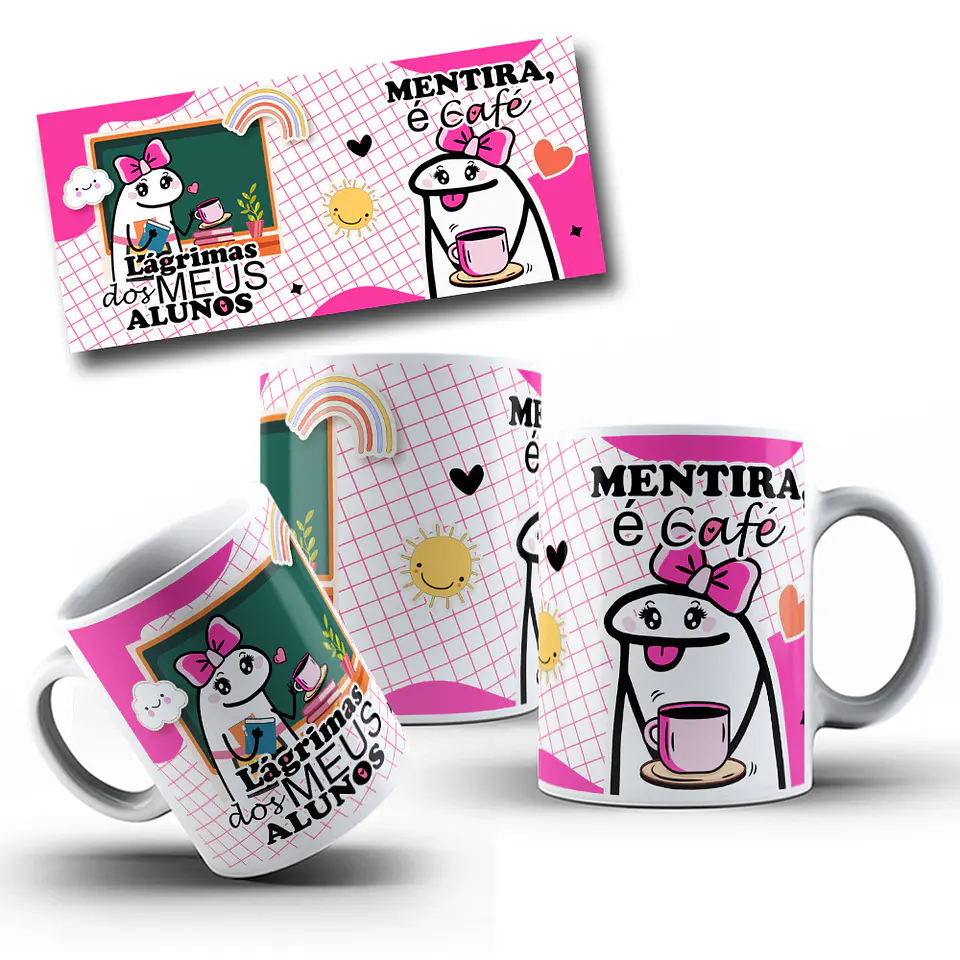 5 Artes Caneca Flork Dia dos Professores em CorelDraw  5