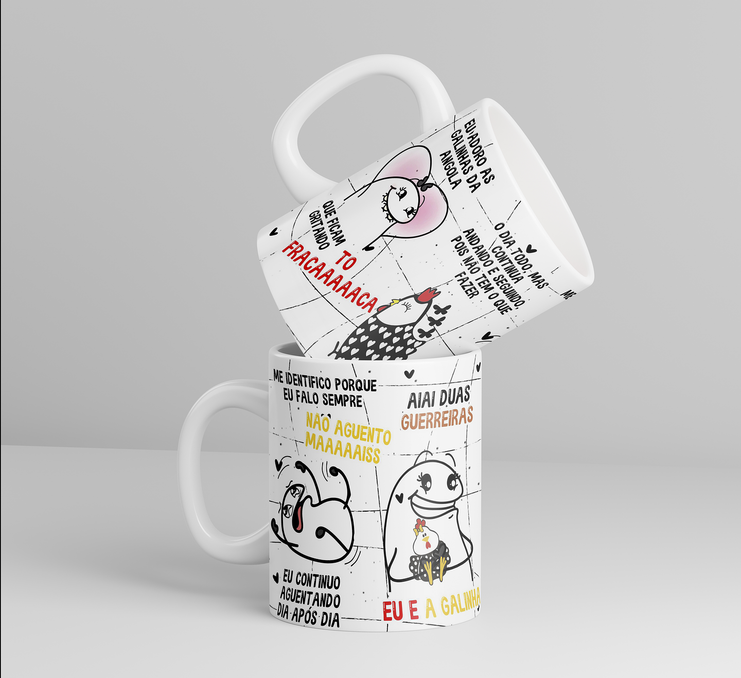 Arte Caneca Eu adoro as galinhas da Angola que ficam gritando to fracaaaa Arquivo Corel Draw 1