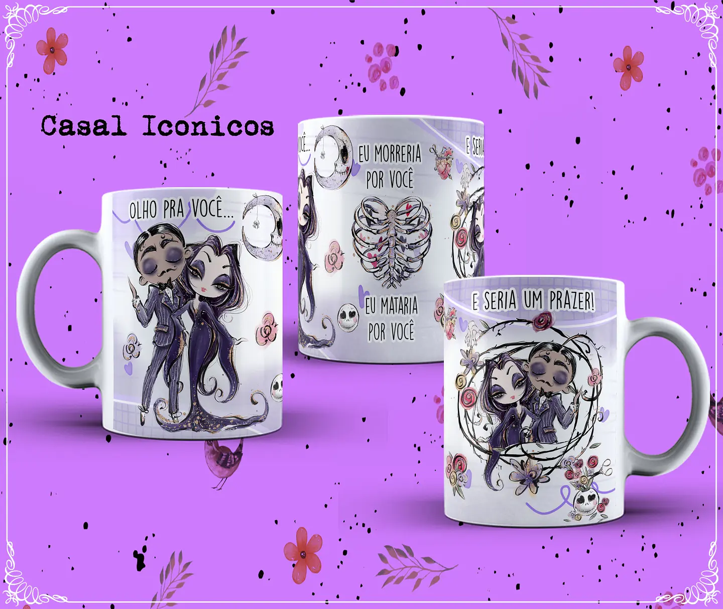 6 Artes para Caneca Casais Icônicos em Corel Draw  3