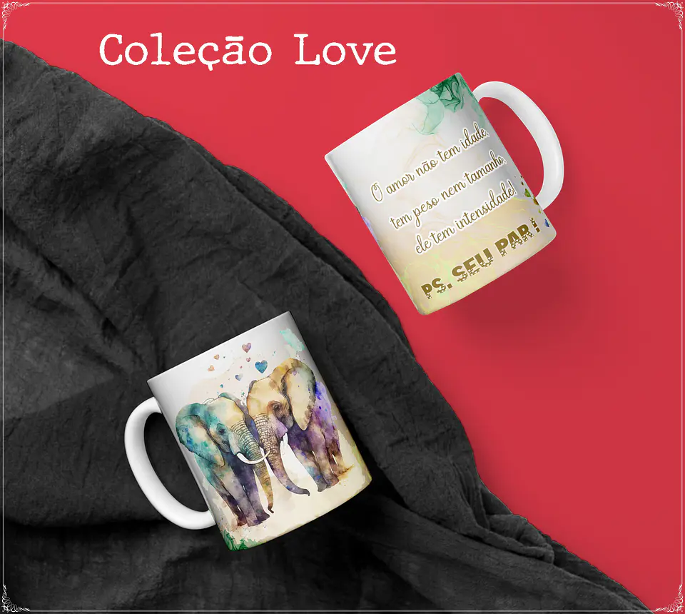 10 Artes para Caneca Namorados Love Animais em Corel Draw  1