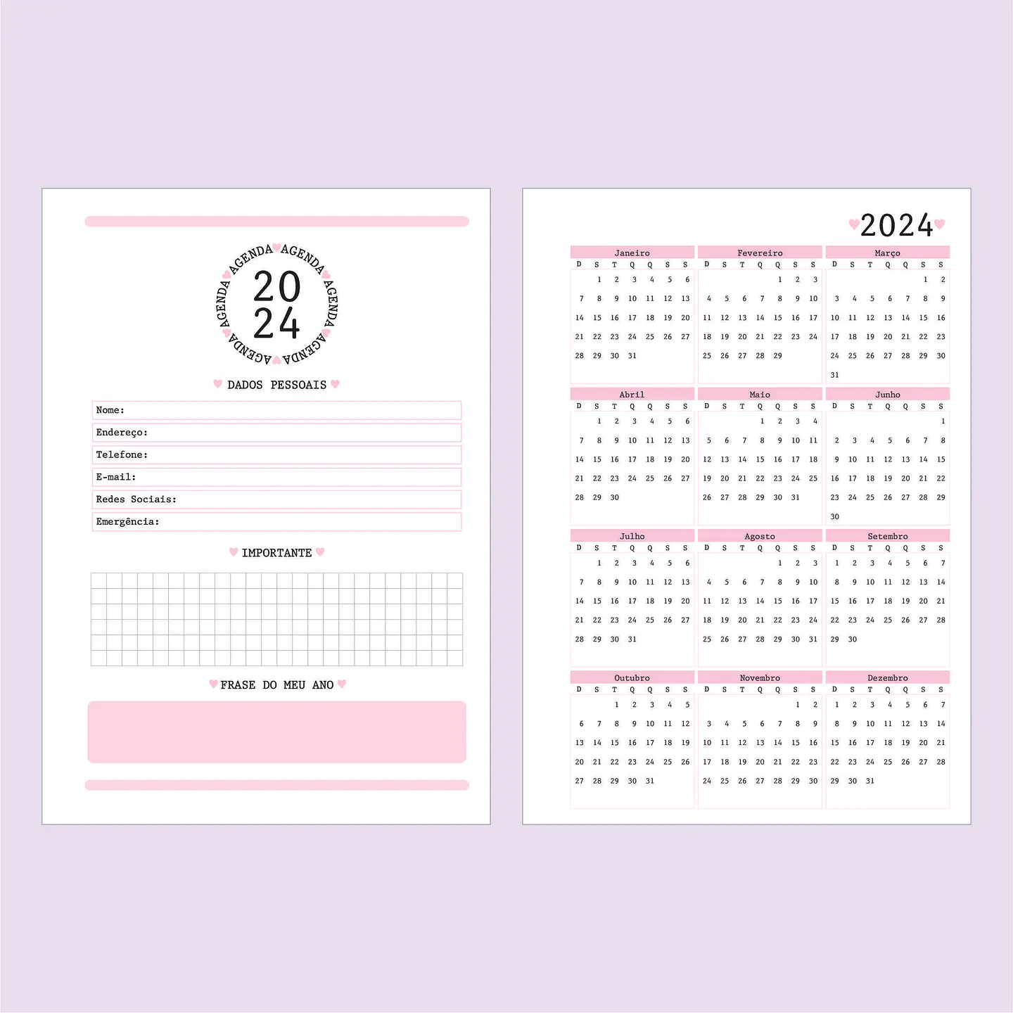 Arquivo Miolo Agenda para Agendamento e Anotações 2024 em Pdf  4
