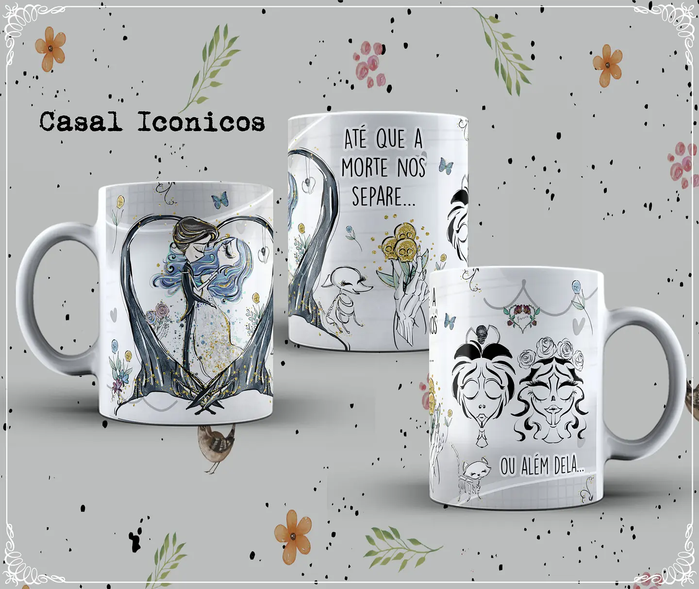 6 Artes para Caneca Casais Icônicos em Corel Draw  5