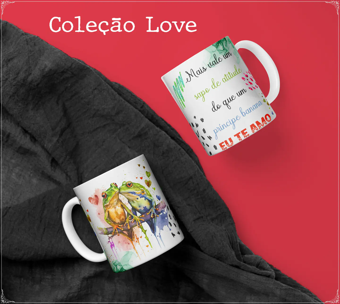 10 Artes para Caneca Namorados Love Animais em Corel Draw  2
