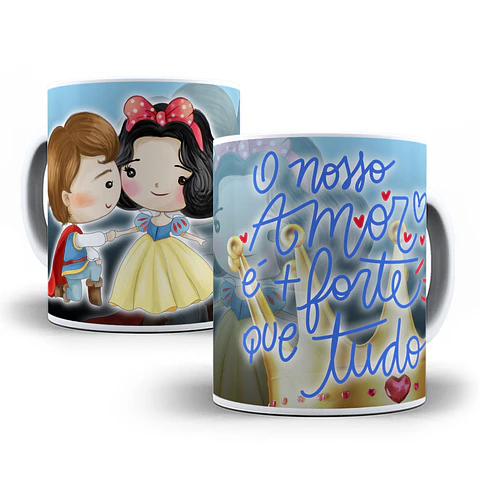 10 Artes para Caneca Princesas Dia dos Namorados em Photoshop