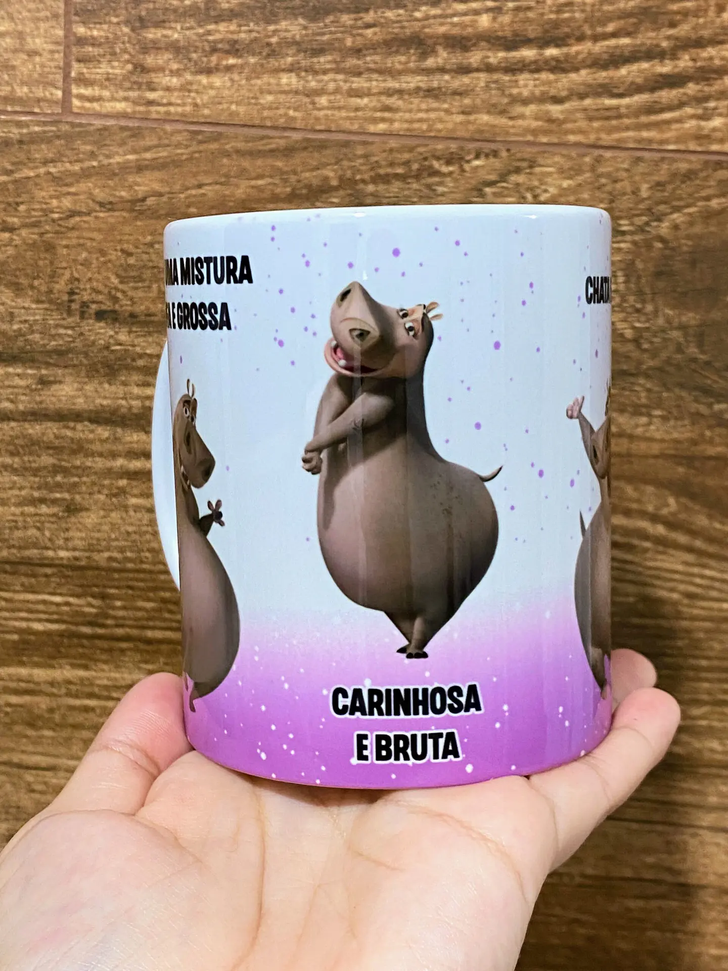 Arte Caneca Eu sou uma Mistura de Fofa e Grossa Gloria Madagascar Arquivo Png 4