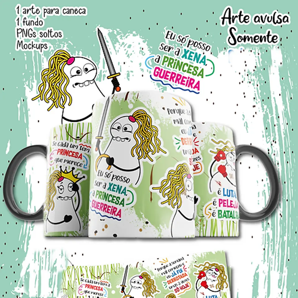 Arte Caneca Eu só posso ser a xena a princesa guerreira Png 1