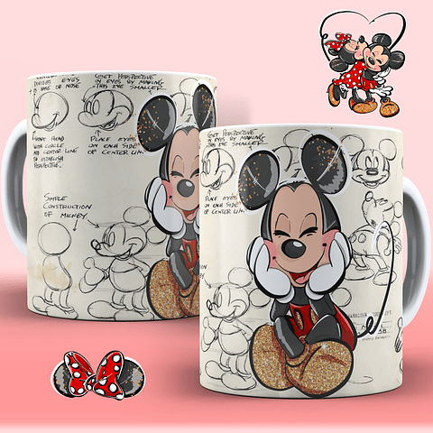 10 Artes para Caneca Mickey Personagens em Corel Draw 