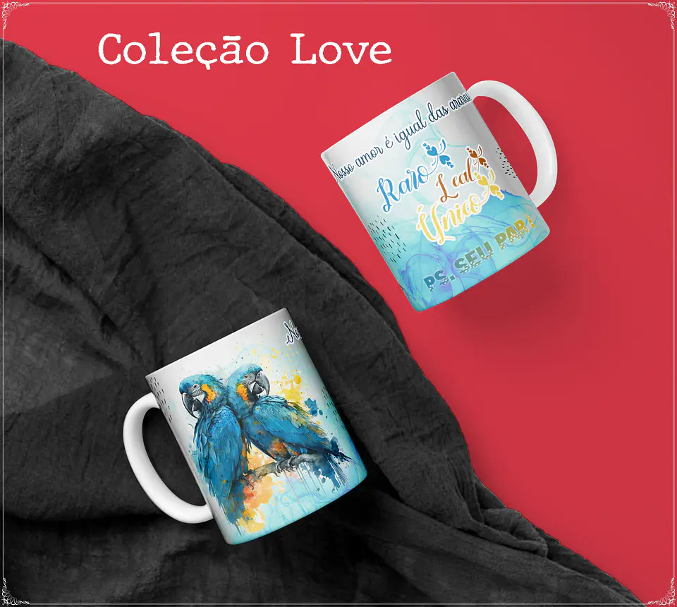 10 Artes para Caneca Namorados Love Animais em Corel Draw  3
