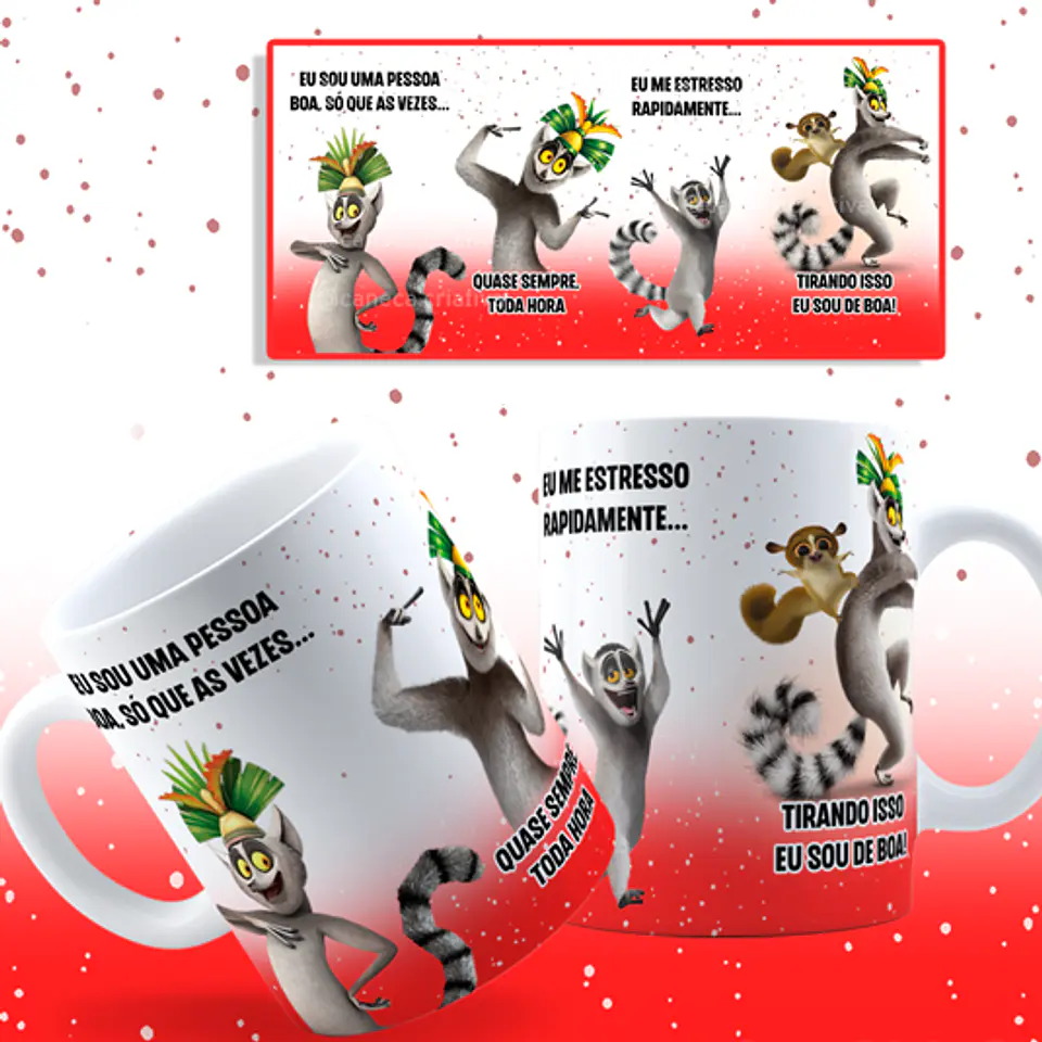 Arte Caneca Eu sou uma Pessoa boa, só que as vezes... Rei Julien Arquivo Png 2