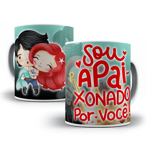 10 Artes para Caneca Princesas Dia dos Namorados em Photoshop