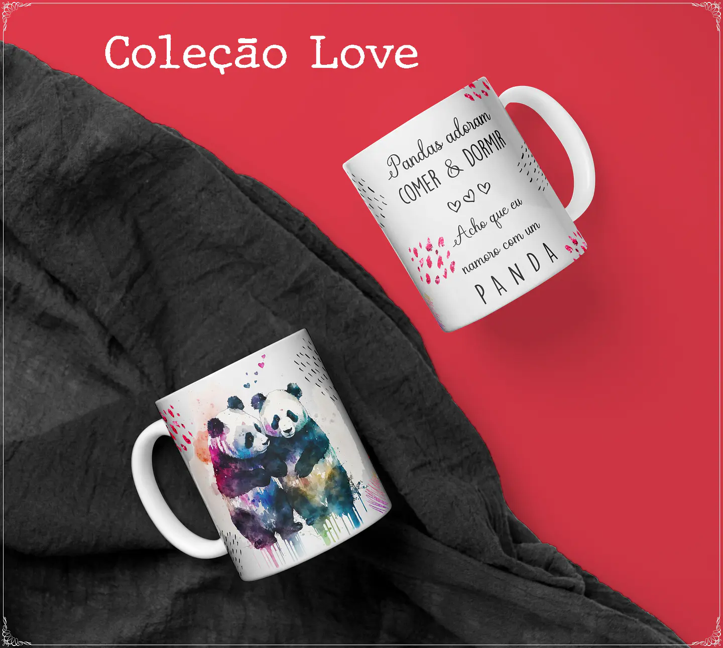 10 Artes para Caneca Namorados Love Animais em Corel Draw  6