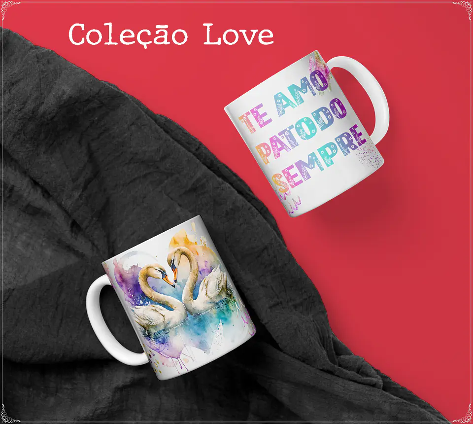 10 Artes para Caneca Namorados Love Animais em Corel Draw  7