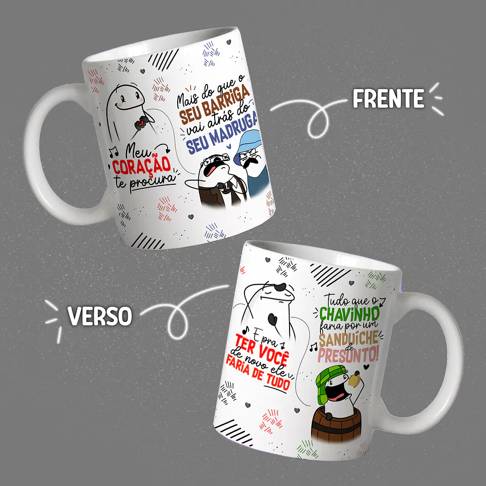 Arte Caneca Meu Coração te Procurar Mais do que o Seu Barriga vai atrás do Seu Madruga Arquivo Png 2