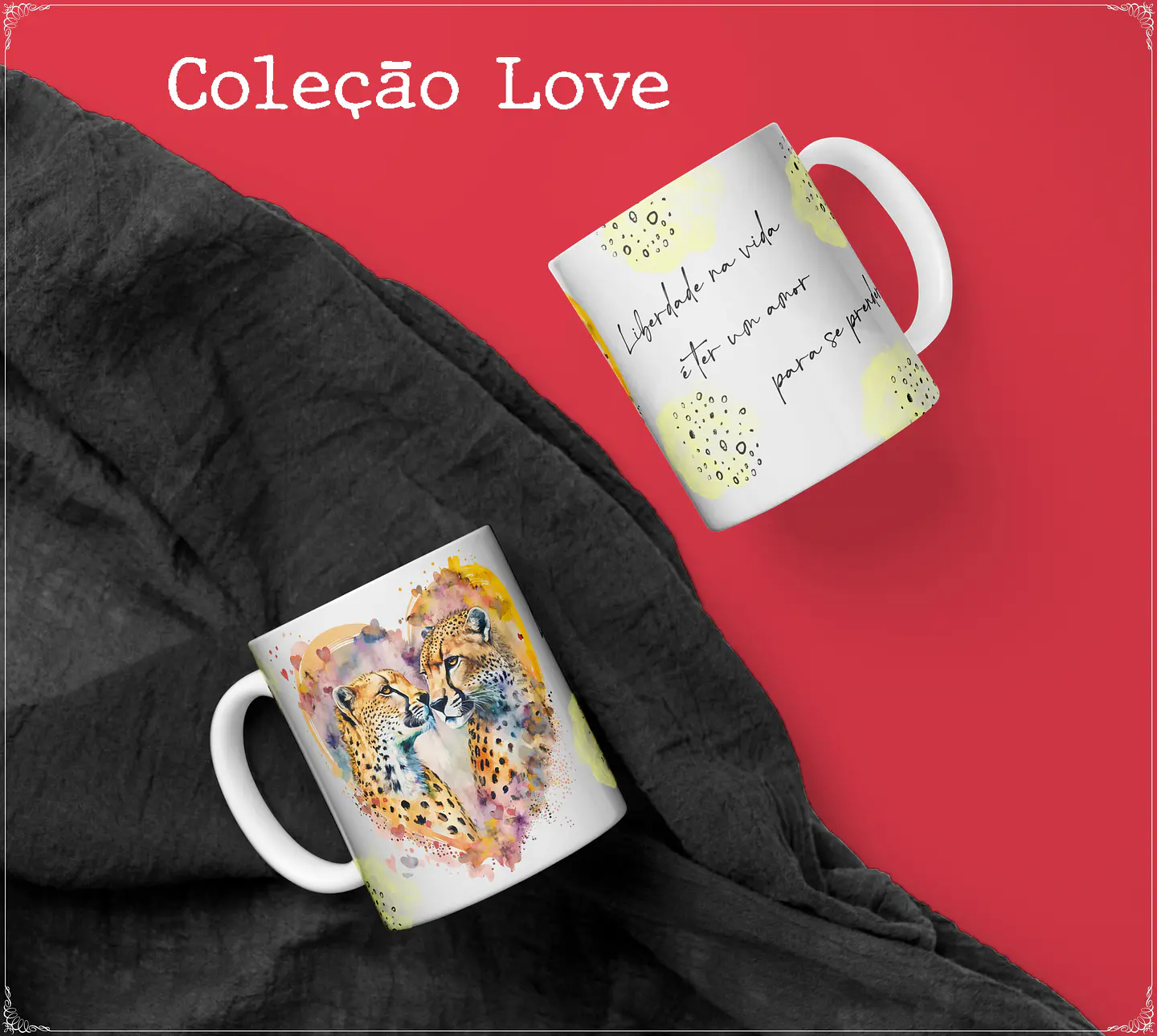 10 Artes para Caneca Namorados Love Animais em Corel Draw  8