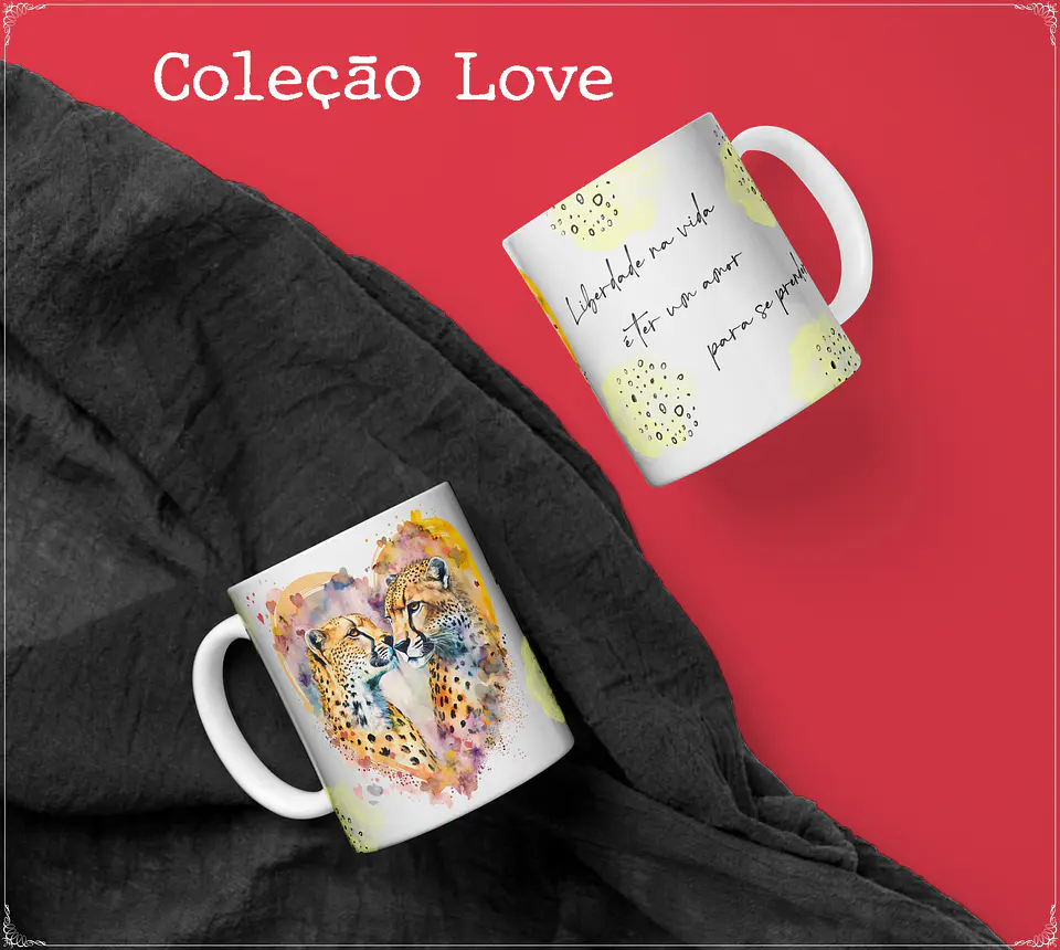 10 Artes para Caneca Namorados Love Animais em Corel Draw  8