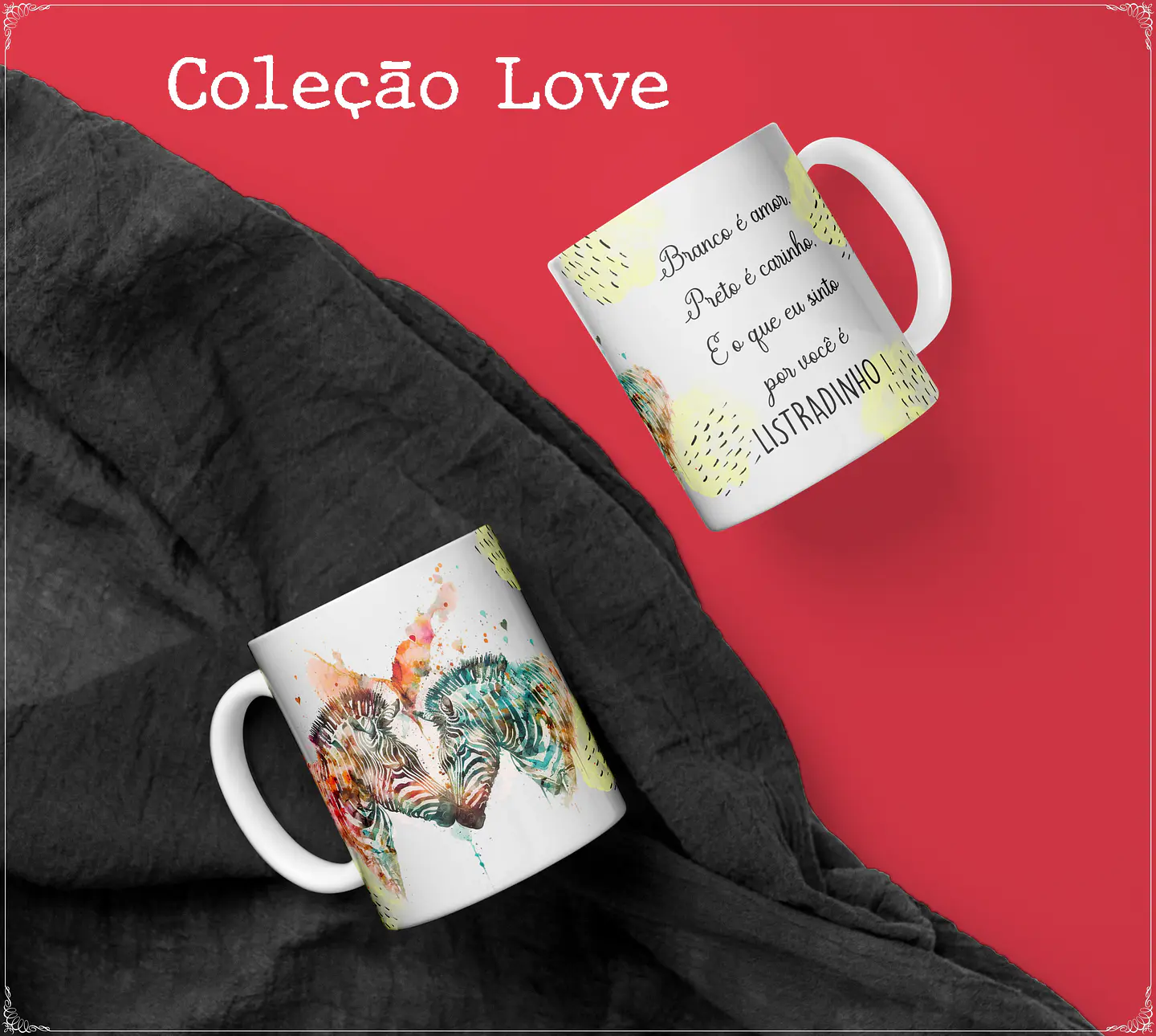 10 Artes para Caneca Namorados Love Animais em Corel Draw  9