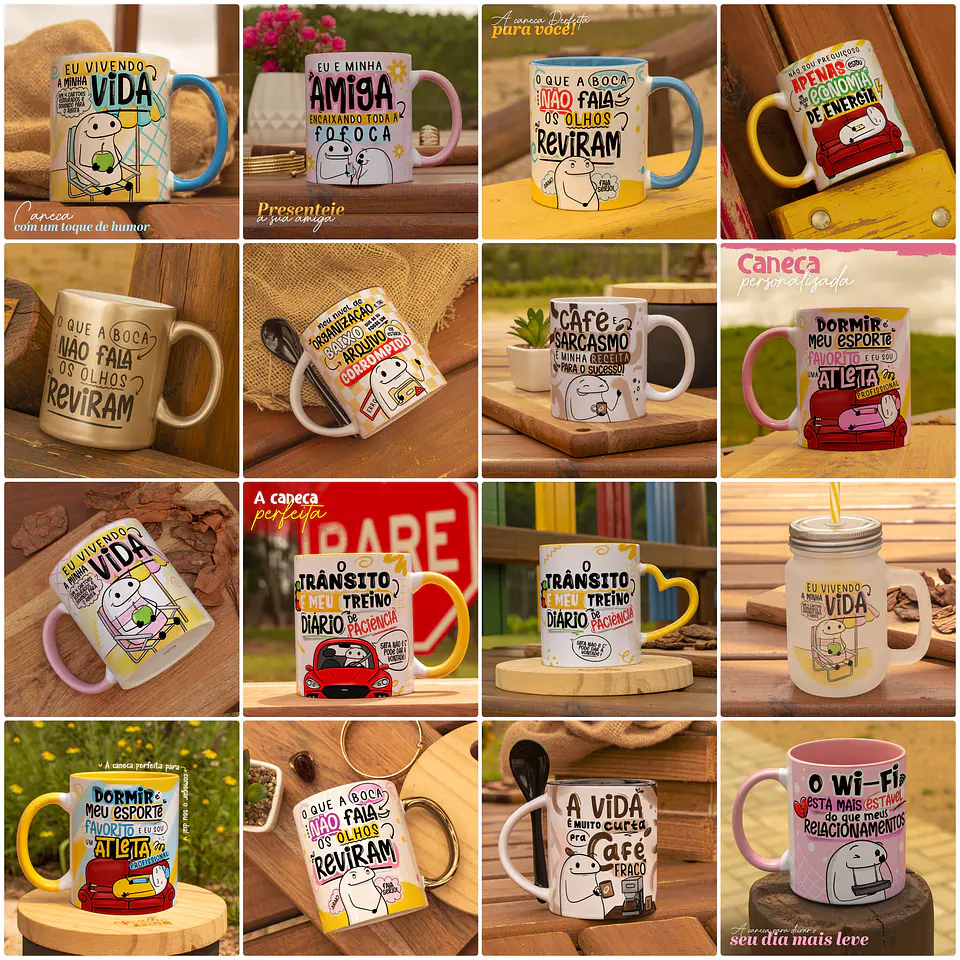 28 Arte Caneca Flork Dia Dia Frases Engraçadas Arquivo em Jpg 1