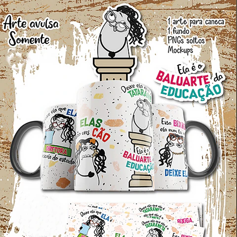 Arte Caneca Deixe ela que ela é Diretora da escola do estado Png