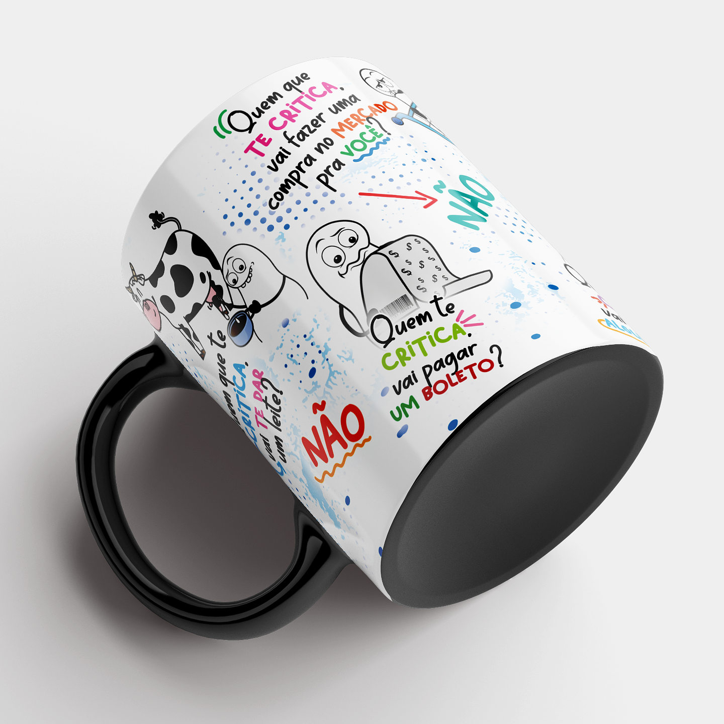 Artes Caneca Quem que te crítica vai te dar um Leite? NÂO Arquivo Png 2