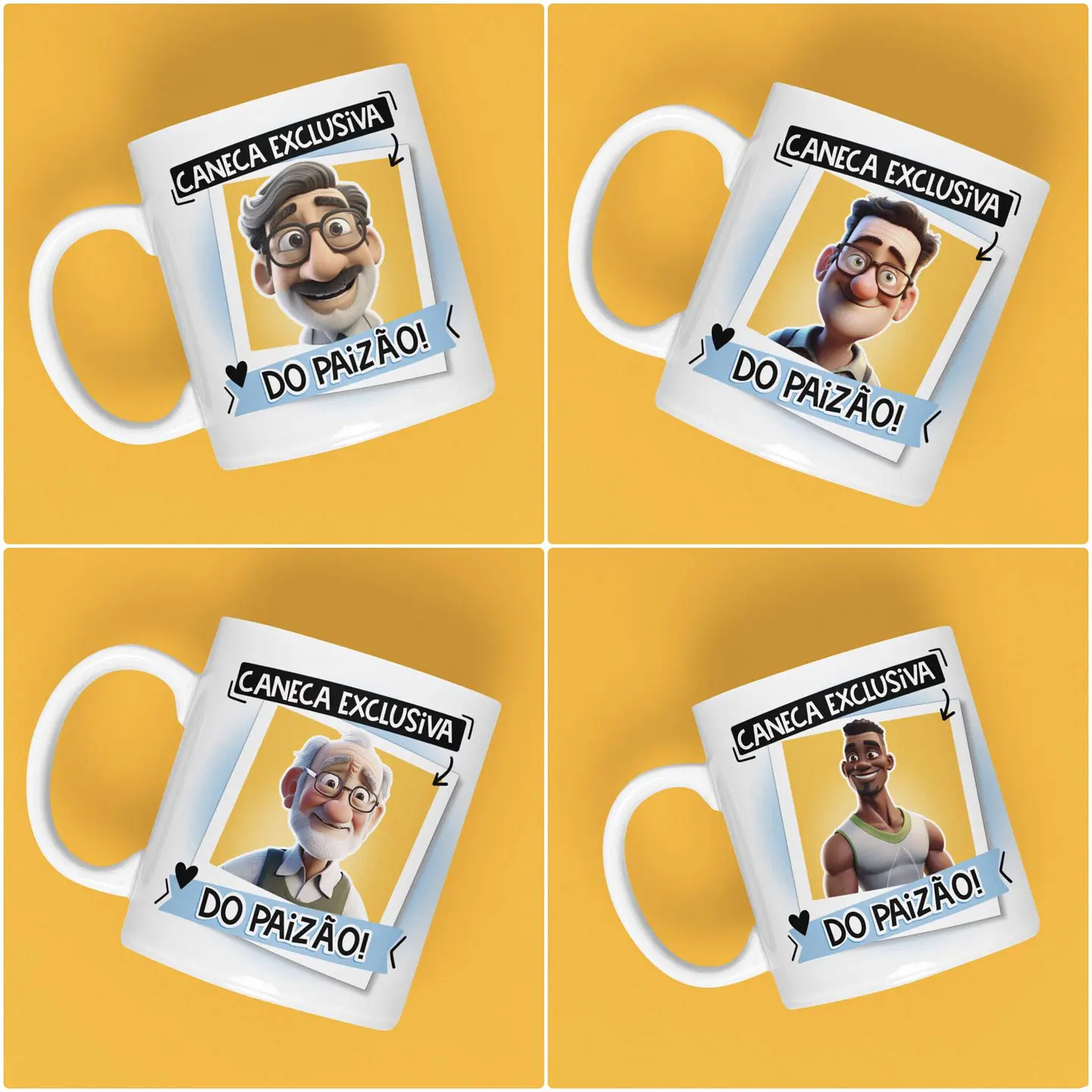 Kit Digital Dia dos Pais Mascotes Arquivos Png 4