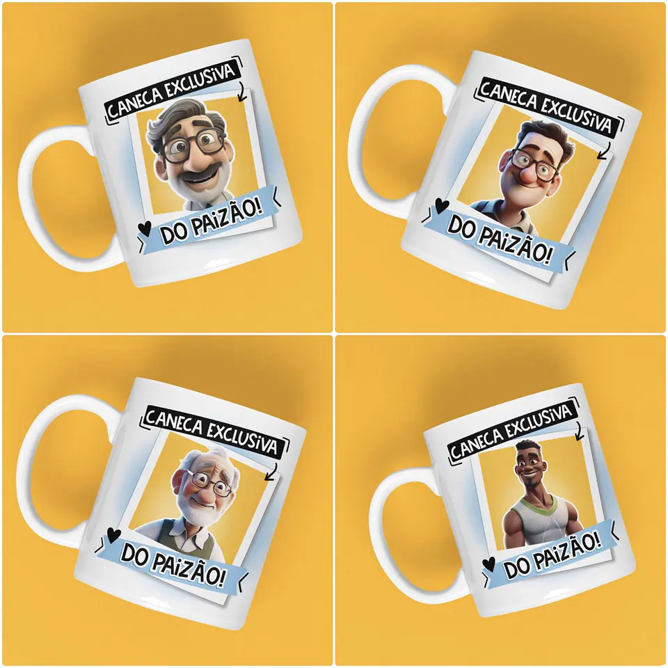 Kit Digital Dia dos Pais Mascotes Arquivos Png 4