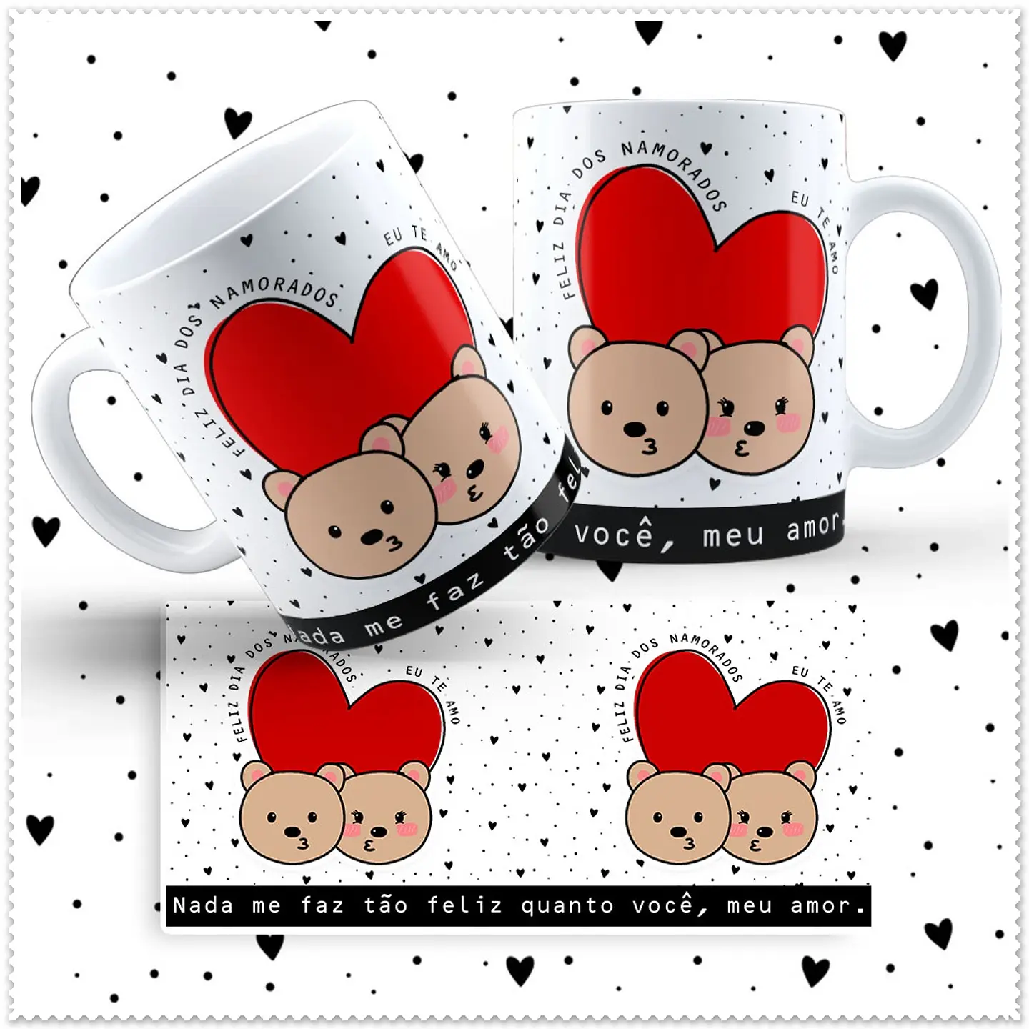 12 Artes para Caneca Dia dos Namorados Ursinho Love em Jpg 3