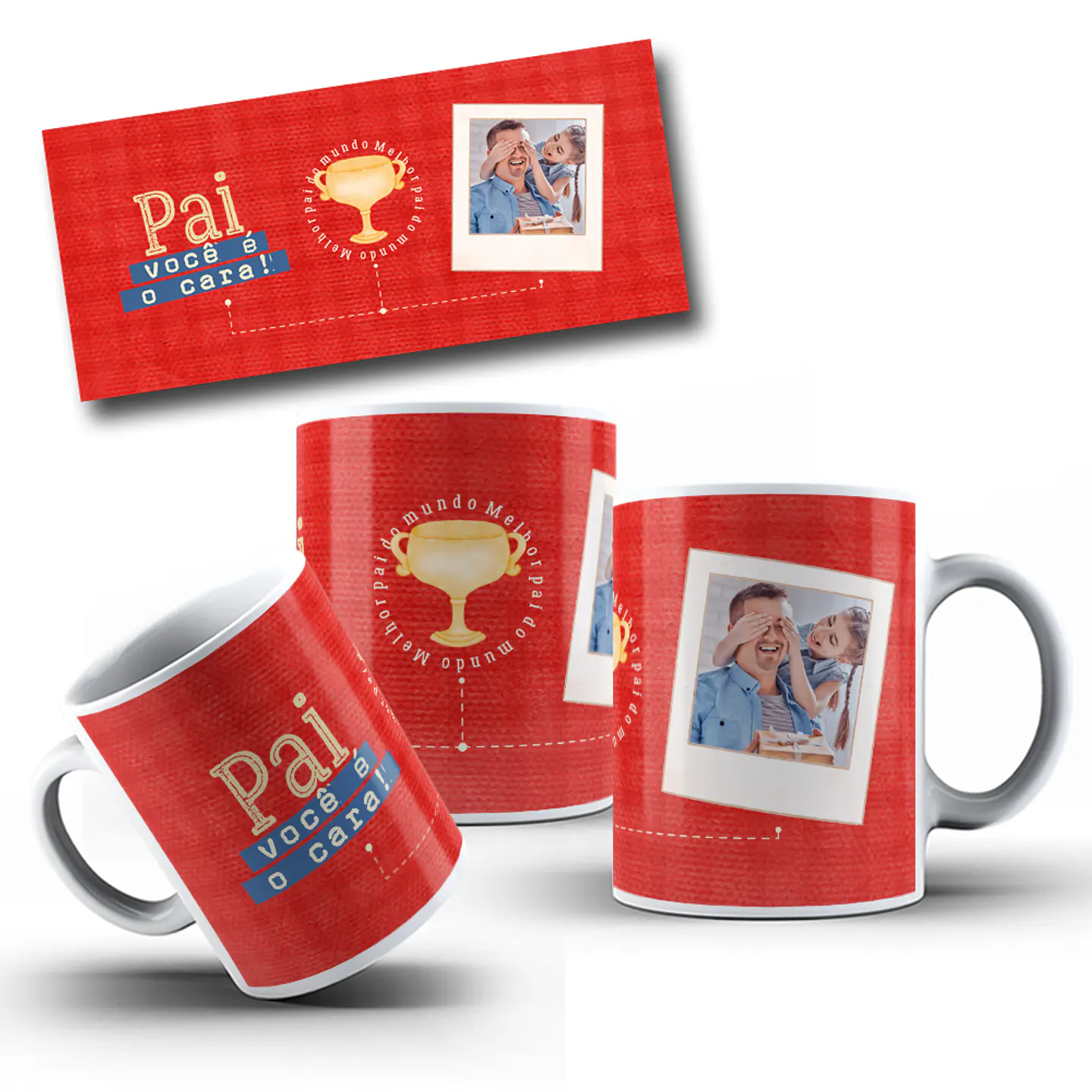 6 Artes para Caneca Dia dos Pais em Png 5