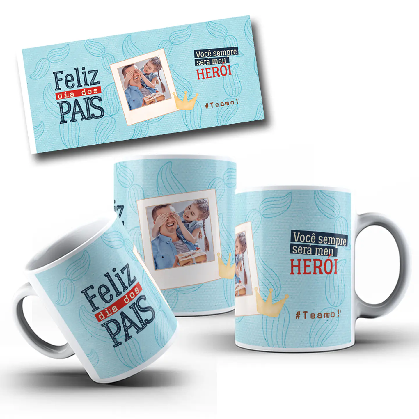 6 Artes para Caneca Dia dos Pais em Png 6