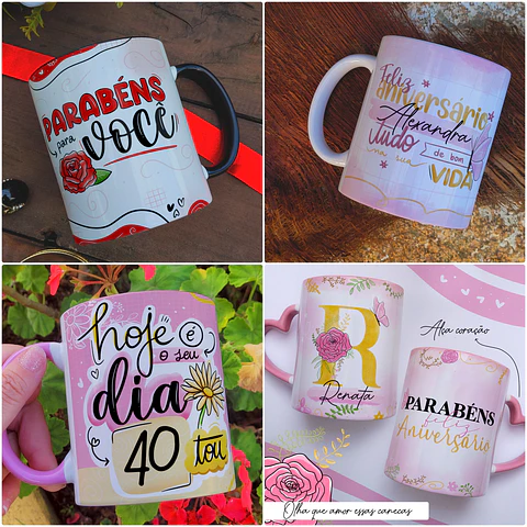 50 Artes Caneca Aniversário em Jpg 