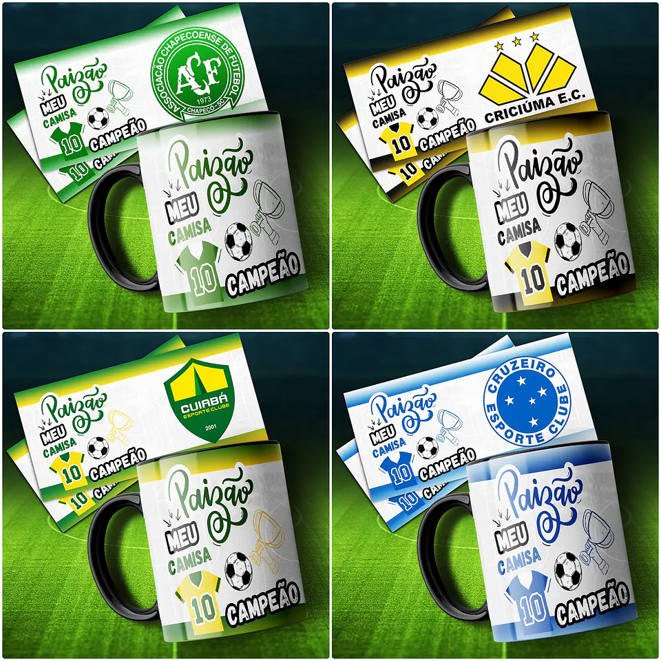 34 Artes Caneca Paizão Camisa 10 Campeão Dia dos Pais em CorelDraw 2
