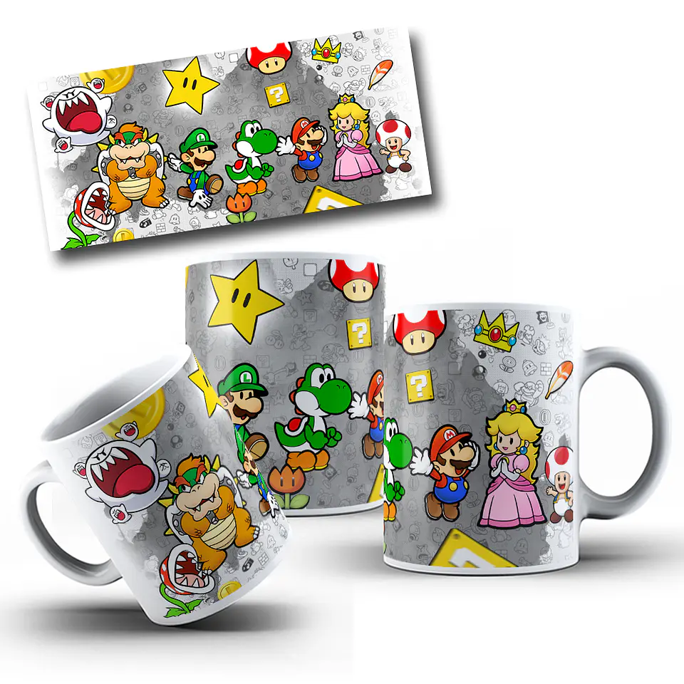 8 Artes Caneca Super Mario Bros em Photoshop 8