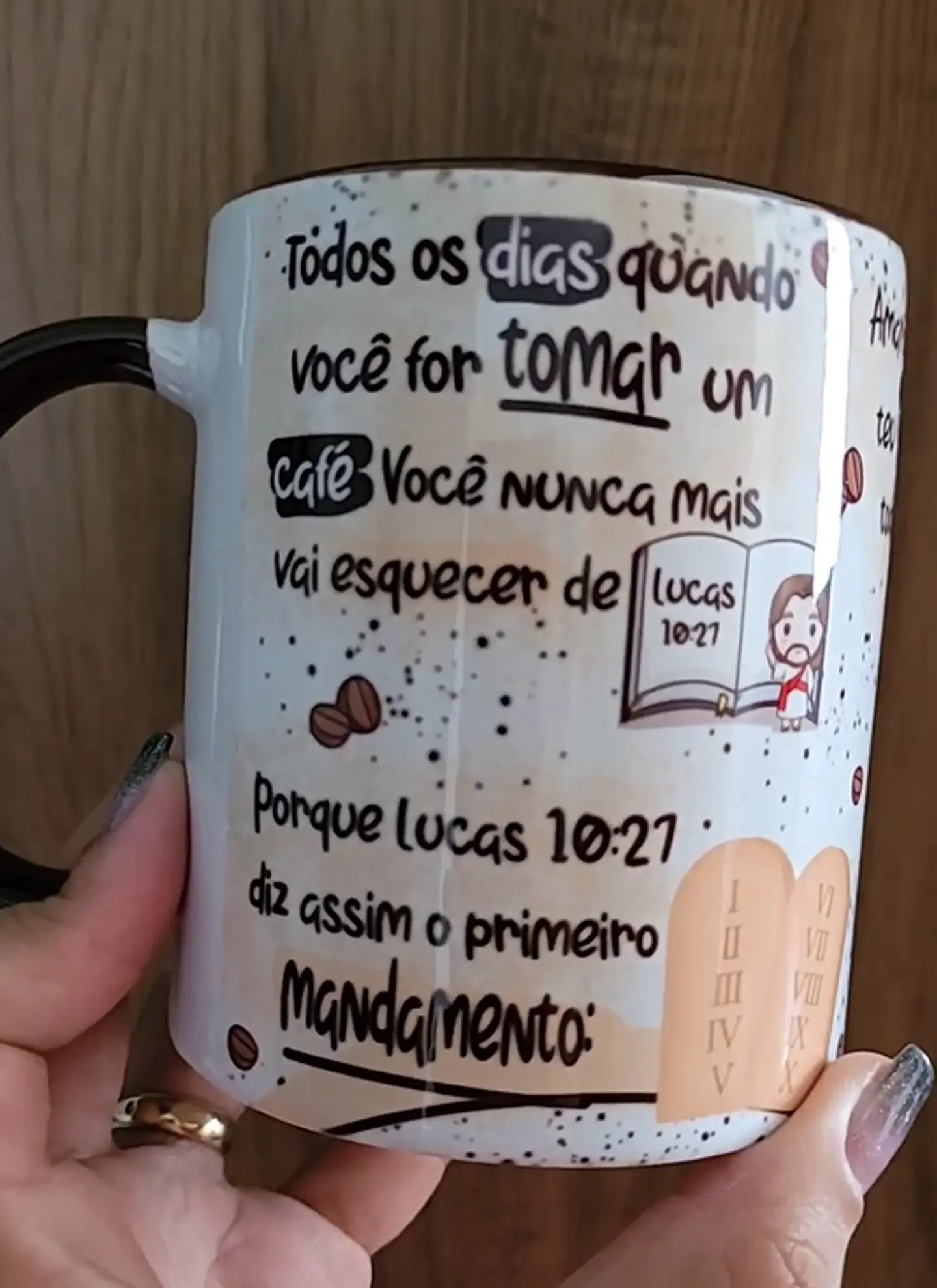 Artes para Caneca Todos os dias quando você for tomar um café  Lucas 10:27 em Corel Draw  1