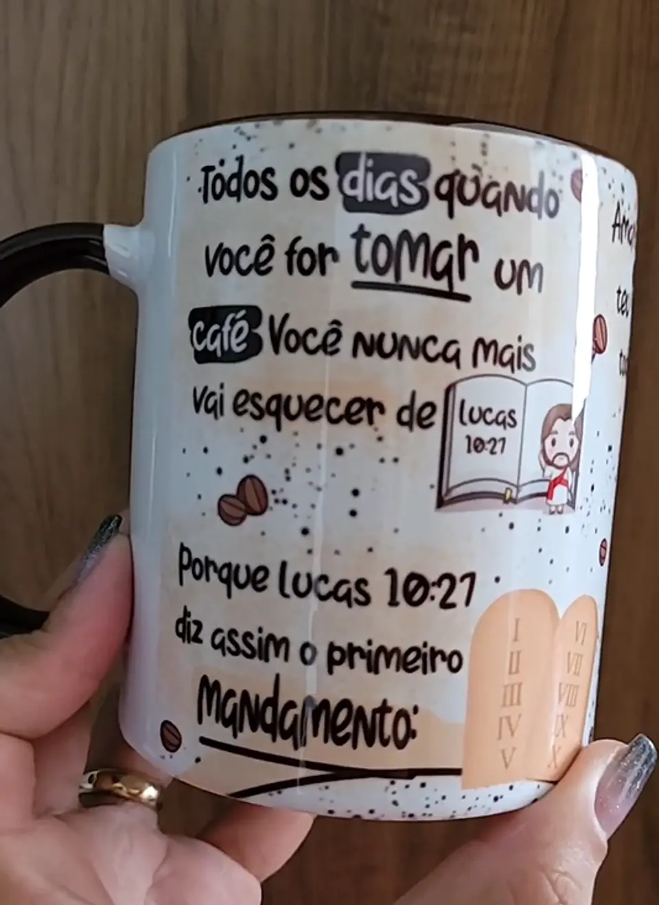 Artes para Caneca Todos os dias quando você for tomar um café  Lucas 10:27 em Corel Draw  1