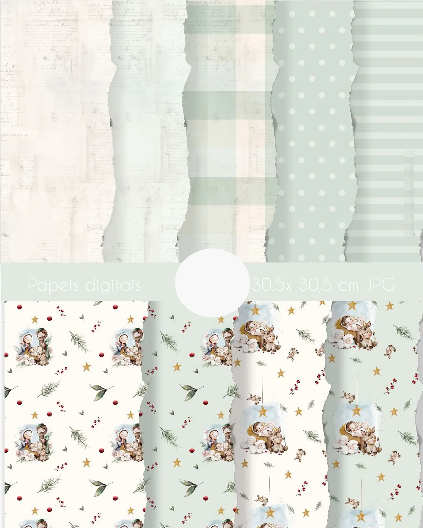 Kit Digital Natal Aquarelado Arquivos em Png  4