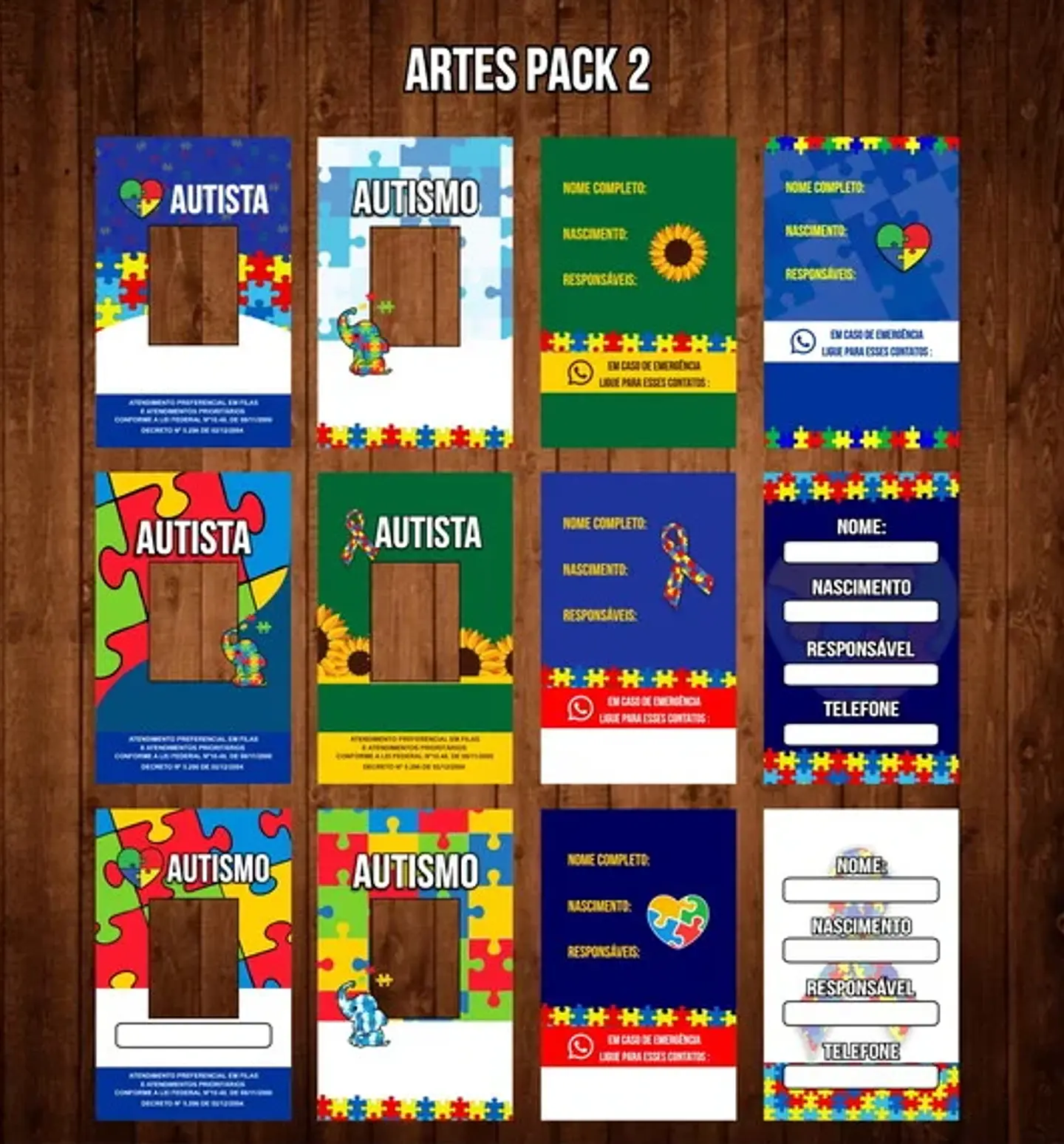 Arquivo Crachás prontos para Impressão em Png  2