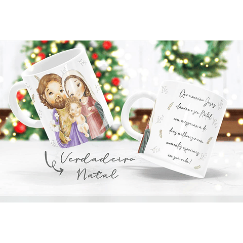 6 Arte para Caneca Natal Jesus em Corel Draw 