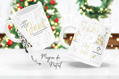 8 Arte para Caneca e Camisa Natal Minimalista em Corel Draw