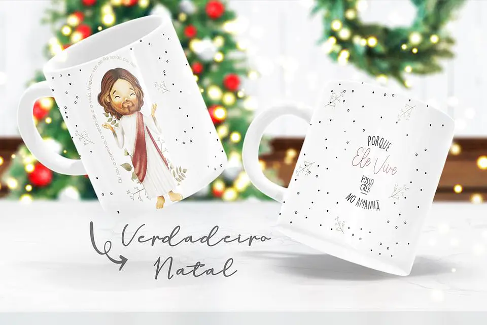 6 Arte para Caneca Natal Jesus em Corel Draw  3
