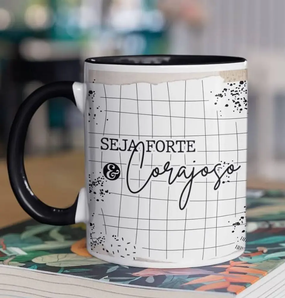 10 Arte para Caneca Frase Motivacional Seja Forte em Corel Draw 2