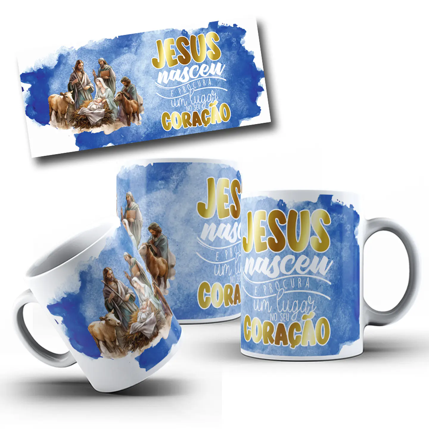 7 Arte para Caneca Presépio Natal Jesus em Corel Draw  3