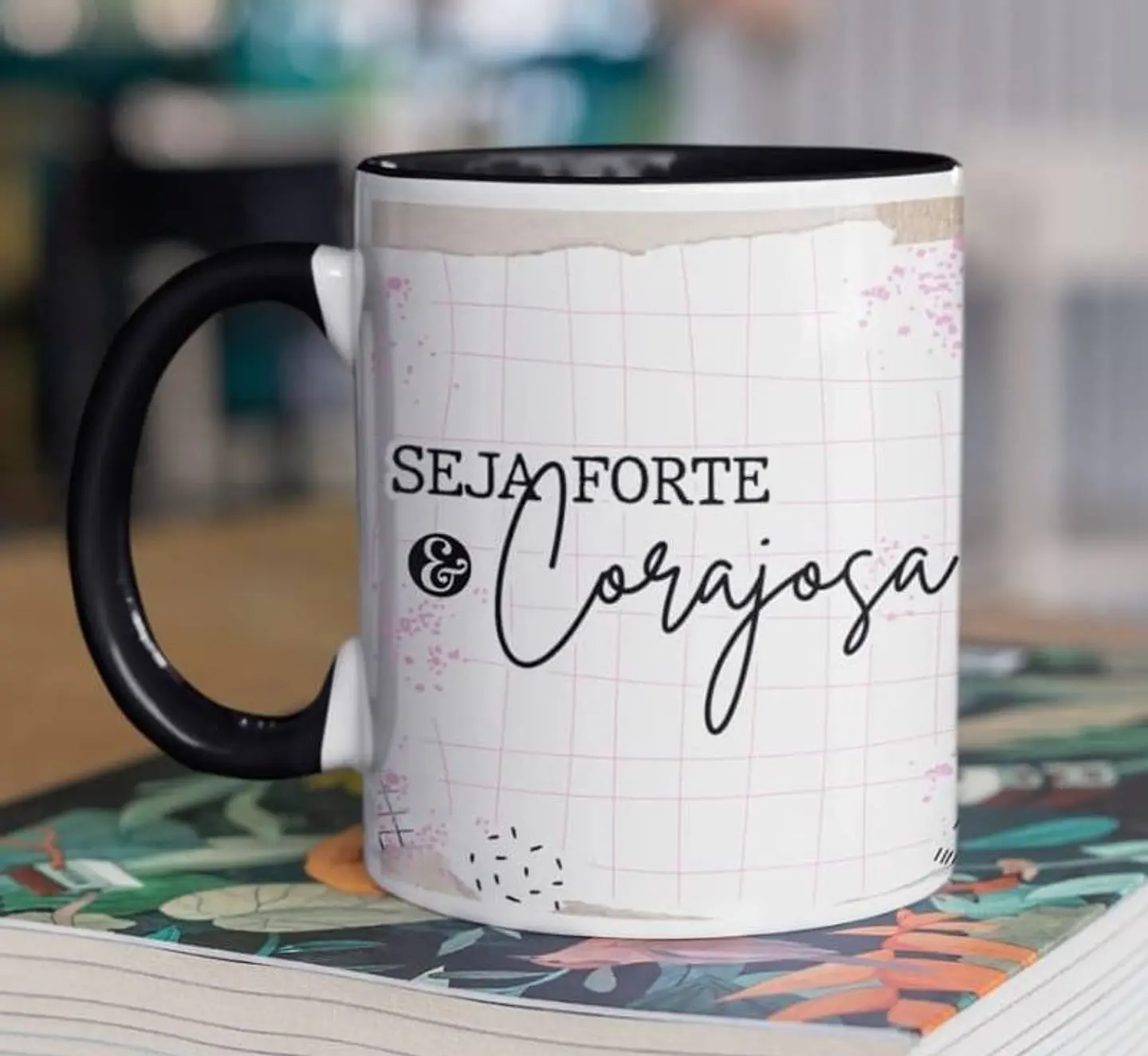 10 Arte para Caneca Frase Motivacional Seja Forte em Corel Draw 6
