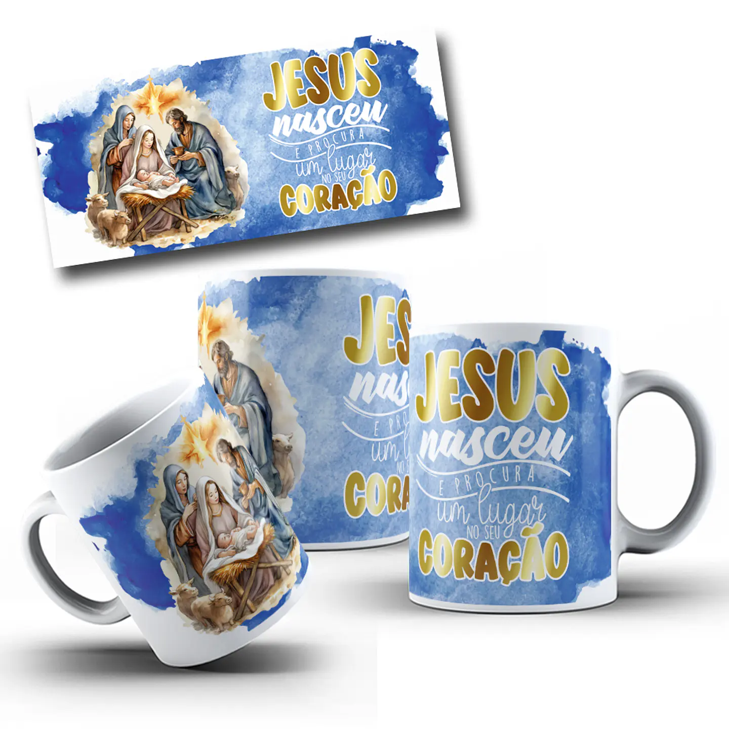 7 Arte para Caneca Presépio Natal Jesus em Corel Draw  4
