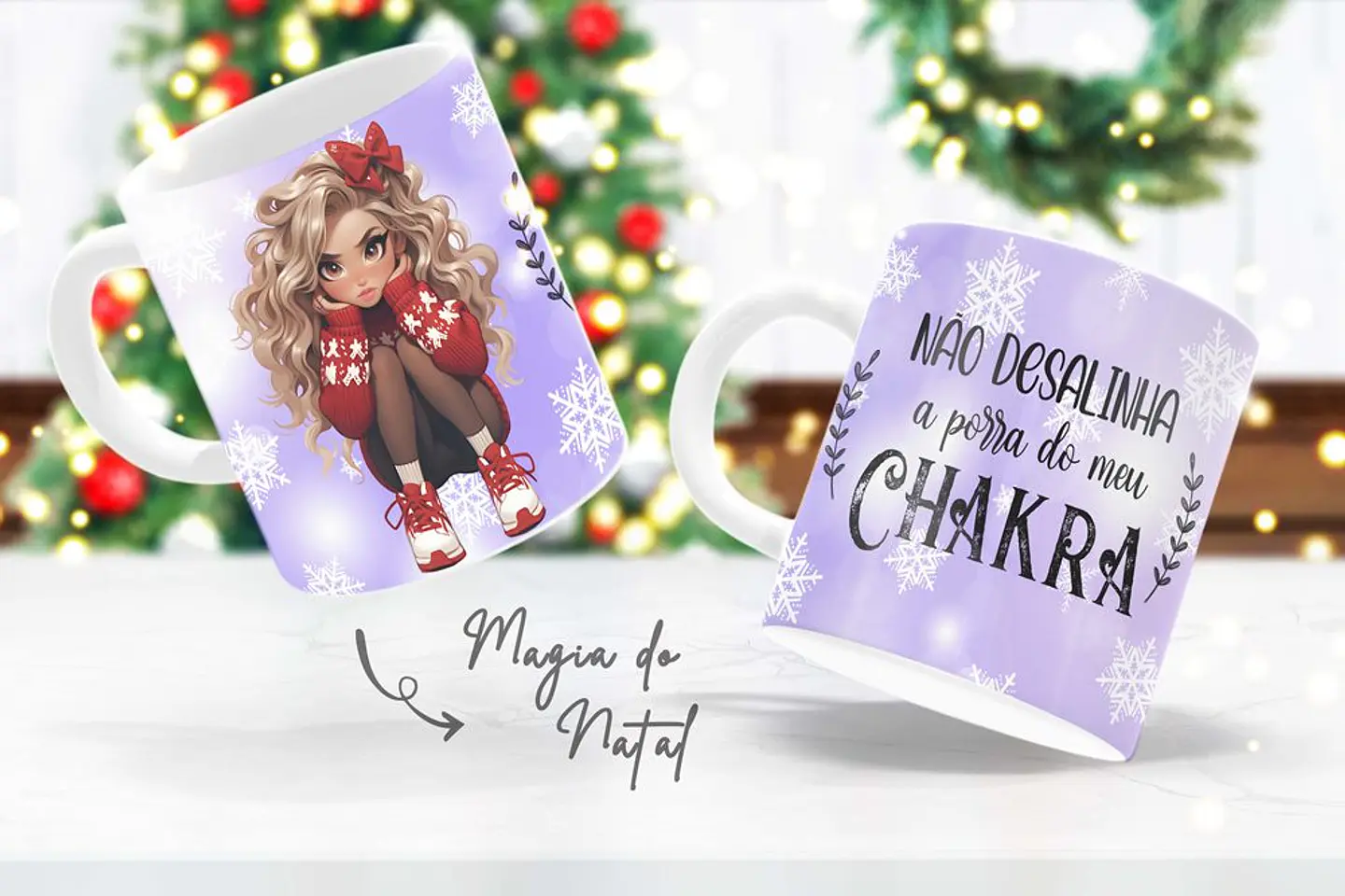 17 Artes para Caneca e Camisa Magia do Natal em Corel Draw 2