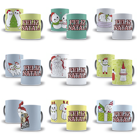 27 Artes para Caneca Natal dos Pets em Corel Draw