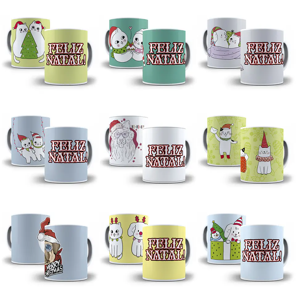 27 Artes para Caneca Natal dos Pets em Corel Draw 1