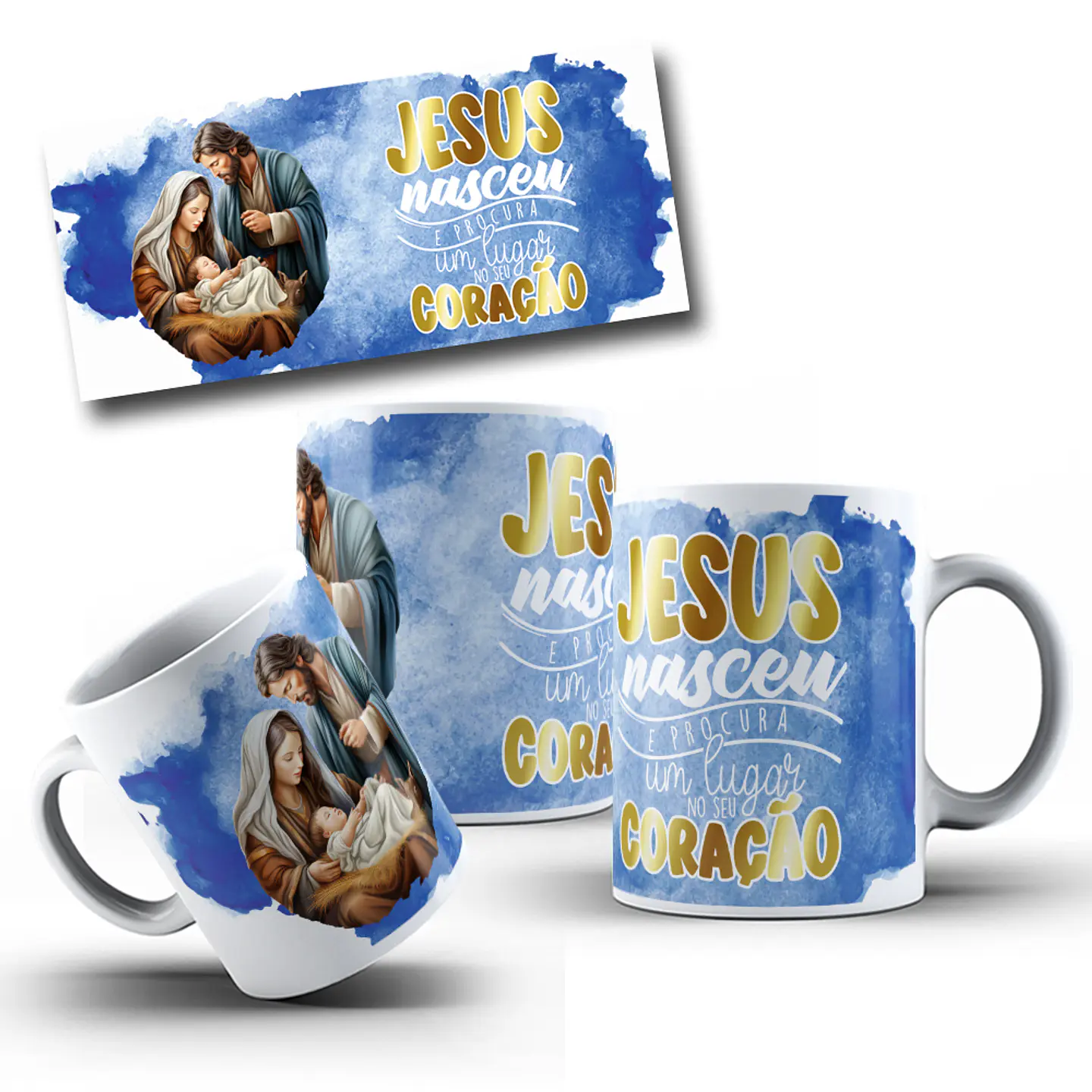 7 Arte para Caneca Presépio Natal Jesus em Corel Draw  5