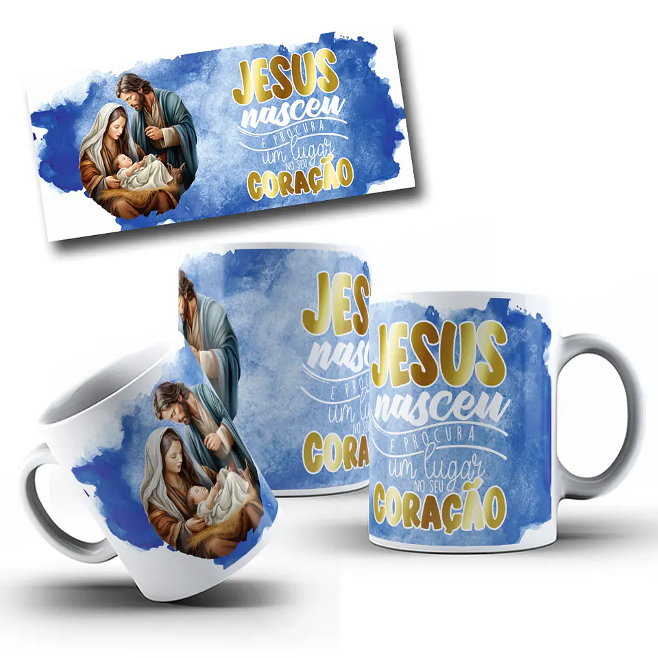 7 Arte para Caneca Presépio Natal Jesus em Corel Draw  5