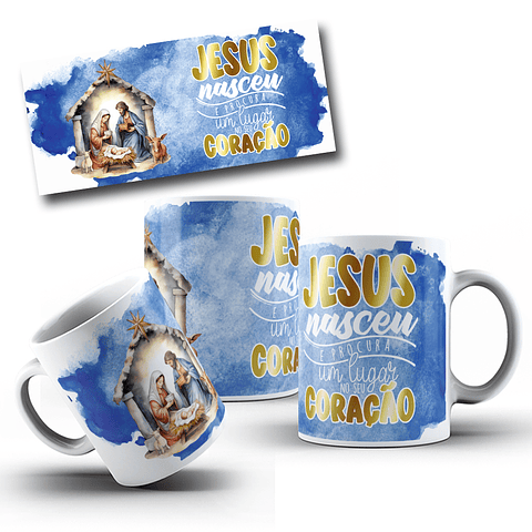 7 Arte para Caneca Presépio Natal Jesus em Corel Draw 